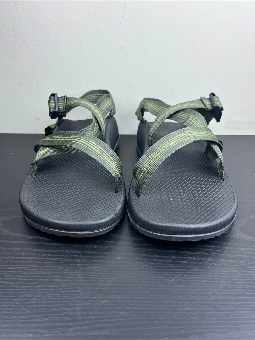 Chaco Z1 Classic Men's Size 13 Green Striped Sport Sandals Outdoor Hiking